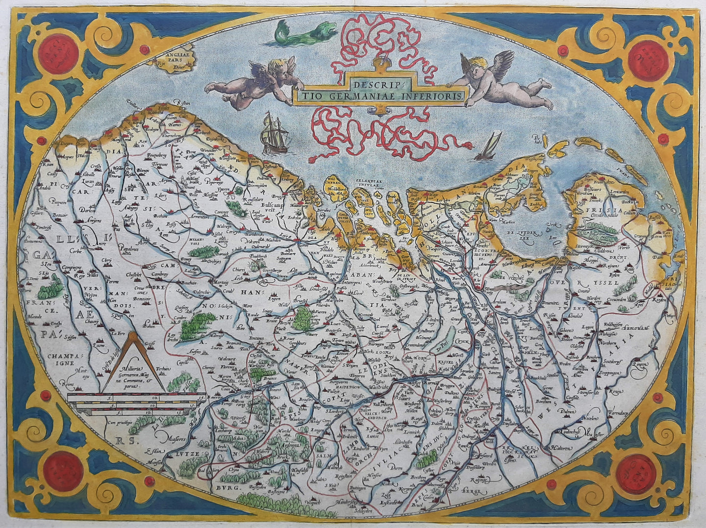 17 provinciën Netherlands Map of the XVII Provinces - Abr Ortelius - 1592