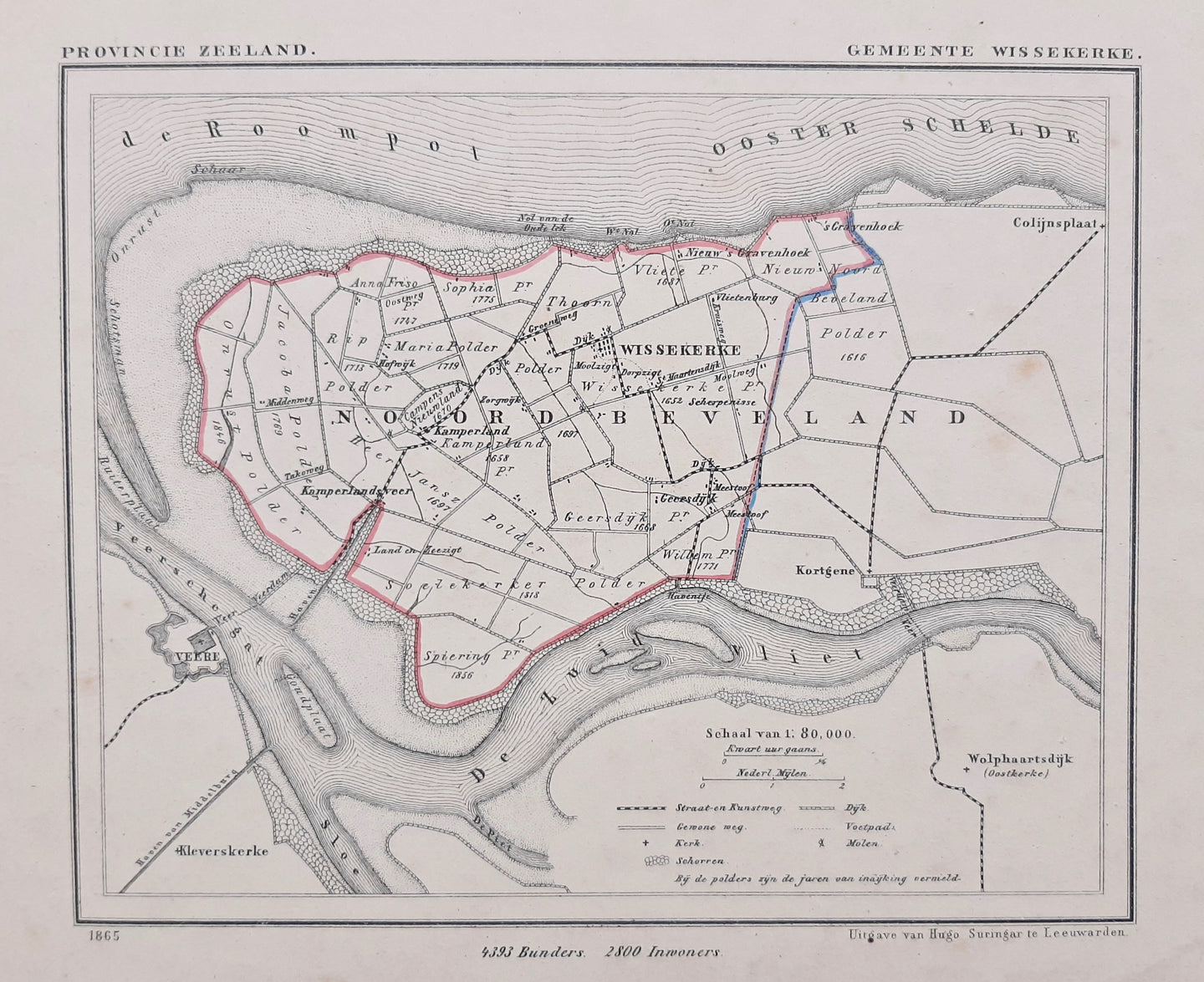 WISSEKERKE - Kuijper / Suringar - 1865