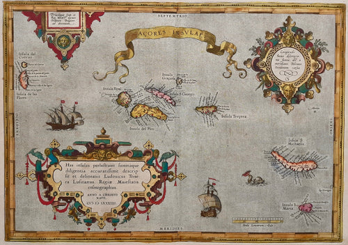 Portugal Azoren Africa Azores - A Ortelius - 1584