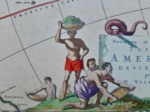 Amerika Noord- en Zuid-Amerika Americas North and South America Western Hemisphere - Nicolaas Visscher - 1658