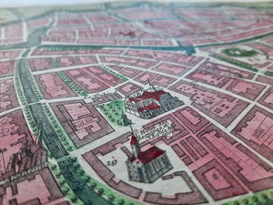 Leiden Stadsplattegrond en aanzicht - M Seutter - circa 1740