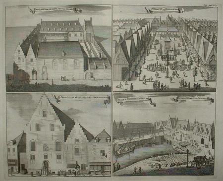 MIDDELBURG Engelse kerk Vismarkt Gevangenhuis Stadsschuur - M Smallegange - 1696