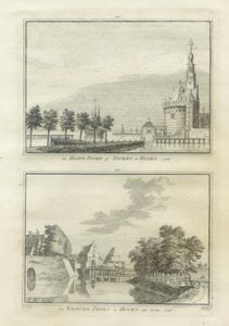 HOORN  Hoofdpoort en Westpoort - H Spilman - ca. 1750