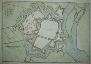 ZUTPHEN Stadsplattegrond - C Merian - 1659