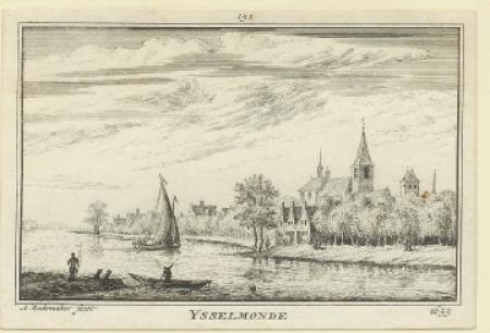 IJSSELMONDE Gezicht op het dorp - Abr Rademaker - ca. 1725