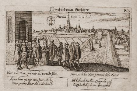 MIDDELBURG  Profielgezicht op de stad - D Meisner - 1625