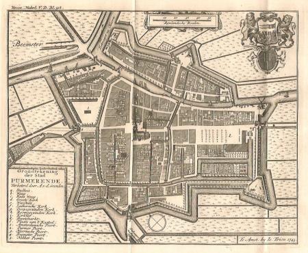 PURMEREND Stadsplattegrond - I Tirion - 1743