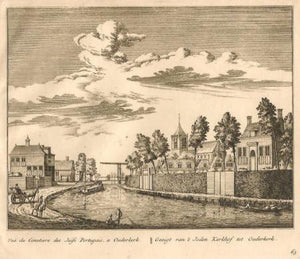 OUDERKERK AAN DE AMSTEL 'Gezigt van 't Joden Kerkhof' - A Rademaker / L Schenk - 1730