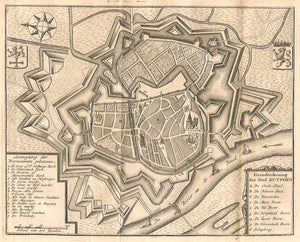 ZUTPHEN Stadsplattegrond - I Tirion - ca. 1745