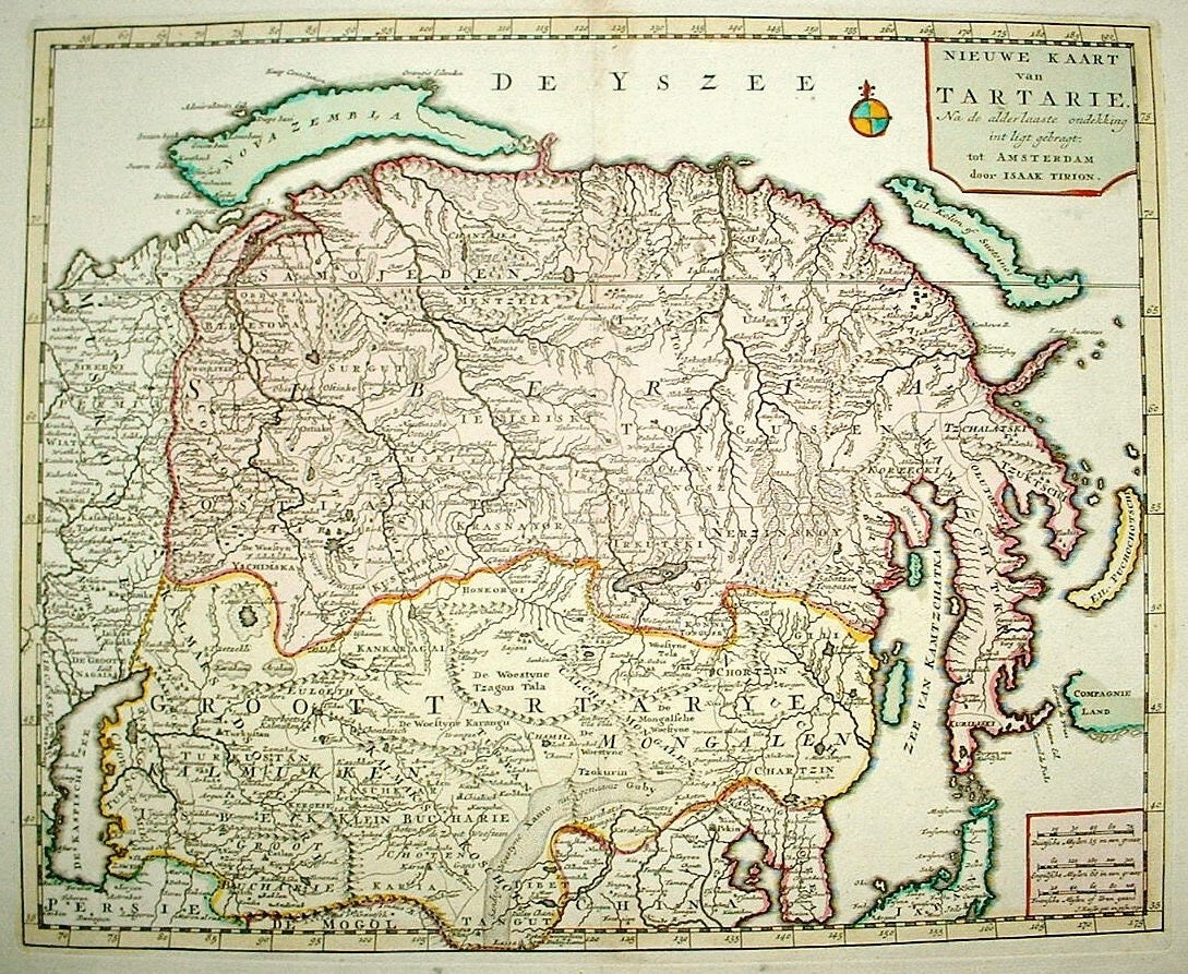 RUSLAND Siberië en Nova Zembla / KOREA - I Tirion / J Keizer - 1732