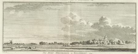 MELISKERKE Gezicht op het dorp - H Spilman - ca. 1750