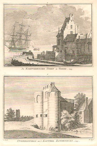 VEERE Twee gezichten op een blad - H Spilman - ca. 1750