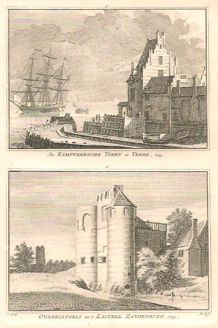 VEERE Twee gezichten op een blad - H Spilman - ca. 1750