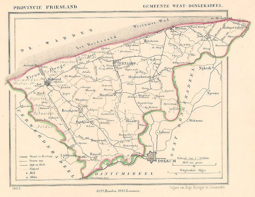 DONGERADEEL: Westdongeradeel - Kuijper/Suringar - 1865