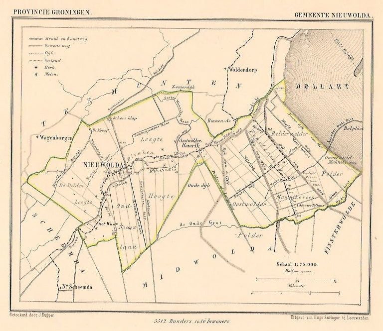 NIEUWOLDA - Kuijper/Suringar - ca. 1867