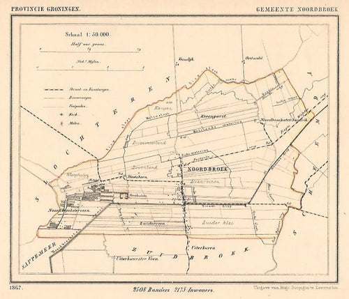 NOORDBROEK - Kuijper/Suringar - 1867