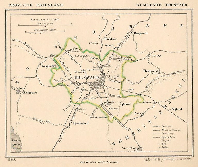 BOLSWARD - Kuijper/Suringar - 1865