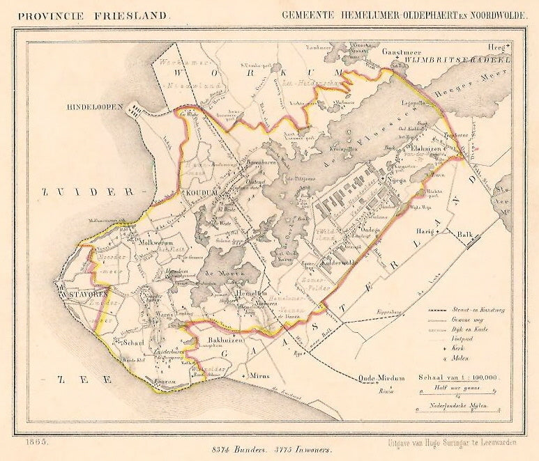 HEMELUMER OLDEPHAERT en NOORDWOLDE - Kuijper/Suringar - 1865