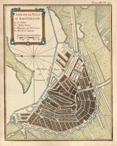 AMSTERDAM Stadsplattegrond - JN Bellin - 1764