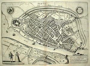SLUIS Stadsplattegrond - G Braun & F Hogenberg - 1583