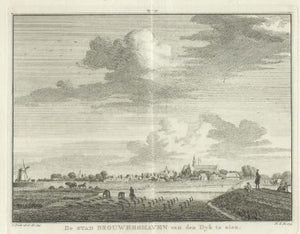 BROUWERSHAVEN Gezicht op de stad - H Spilman - ca. 1750