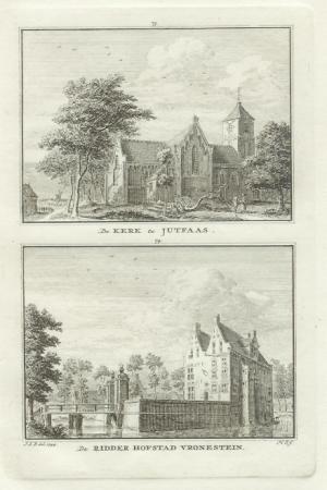 JUTPHAAS NIEUWEGEIN Dorp Jutphaas en Vronestein - H Spilman - ca. 1750