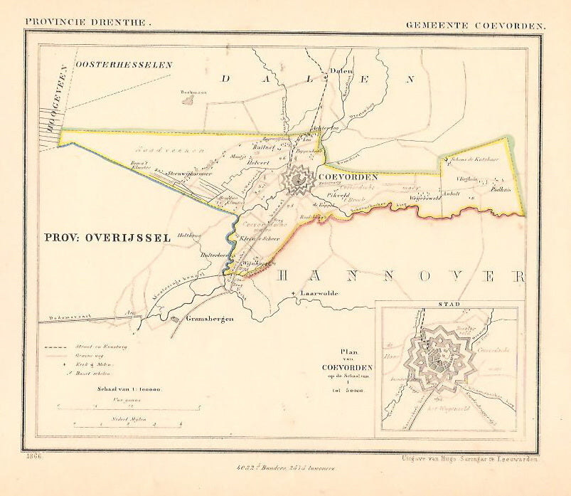 COEVORDEN - Kuijper / Suringar - 1866