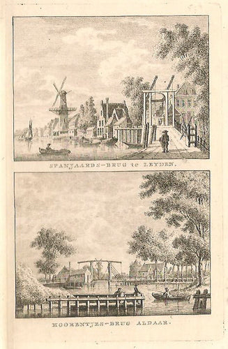 LEIDEN Spanjaardsbrug en 'Hoorentjes-brug' - KF Bendorp - 1793
