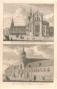 LEIDEN Hooglandse Kerk en Gasthuiskerk - KF Bendorp - 1793