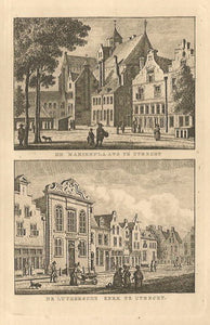 UTRECHT Mariaplaats en Luthersche Kerk - KF Bendorp - 1793