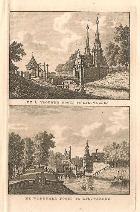 LEEUWARDEN Onze Lieve Vrouwepoort en Wirdumerpoort - KF Bendorp - 1793