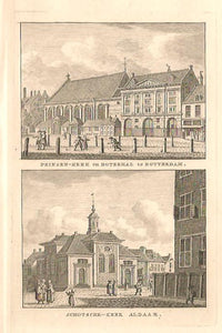 ROTTERDAM Prinsenkerk en Schotse Kerk - KF Bendorp - 1793