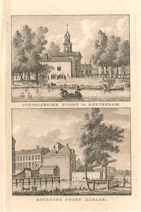 ROTTERDAM Schiedamse Poort en Goudse Poort - KF Bendorp - 1793