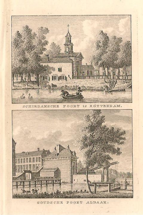ROTTERDAM Schiedamse Poort en Goudse Poort - KF Bendorp - 1793