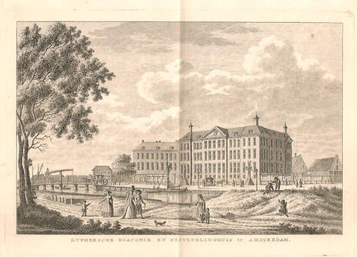 AMSTERDAM Nieuwe Keizersgracht: Luthers Diaconie- en Bestedelingenhuis - KF Bendorp - 1793