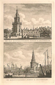 AMSTERDAM Haringpakkerstoren en Jan Rodenpoortstoren - KF Bendorp - 1793