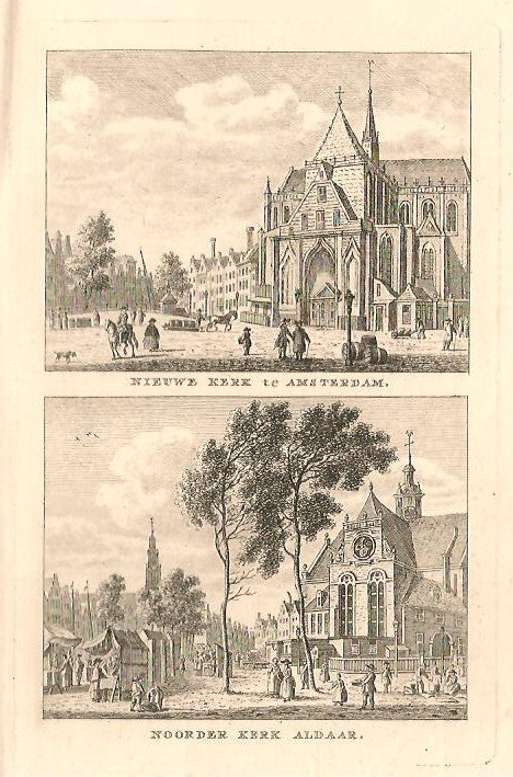 AMSTERDAM Nieuwe kerk en Noorderkerk - KF Bendorp - 1793