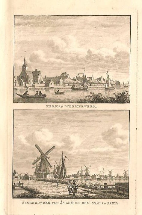 WORMERVEER Kerk en Windmolens - KF Bendorp - 1793