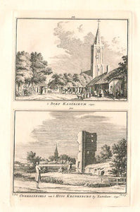 CASTRICUM Twee gezichten op een blad - H Spilman - ca. 1750