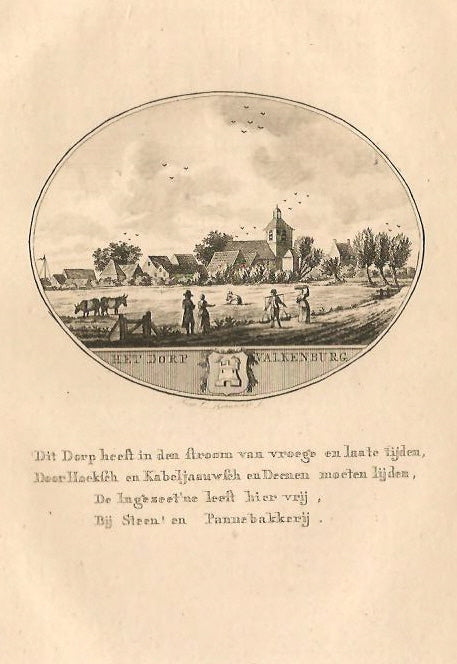 VALKENBURG Gezicht op het dorp - Van Ollefen en Bakker - 1793