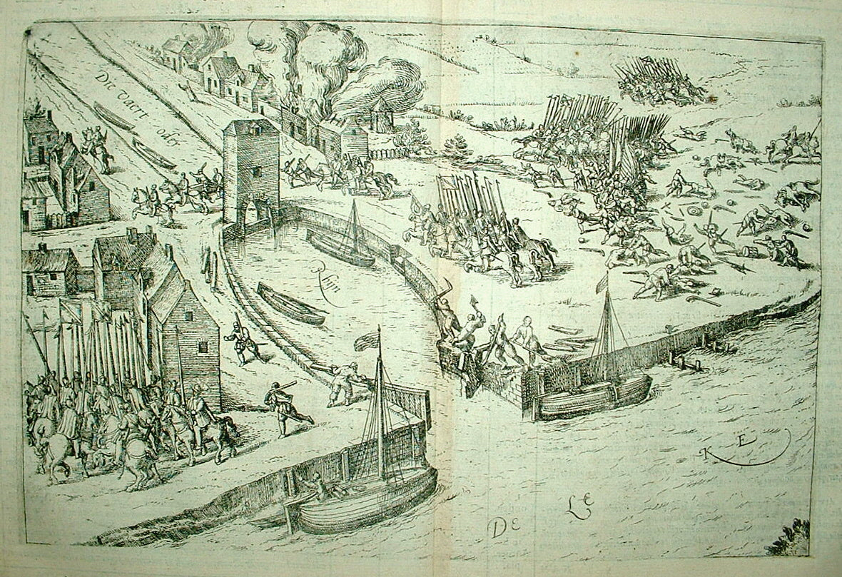 VREESWIJK Nederlaag Bisschop Schenk bij Vreeswijk - Aitzinger, ed 1596 / Hogenberg - 1585