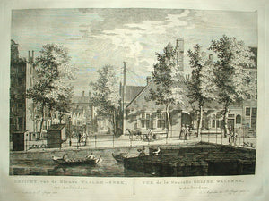 AMSTERDAM Prinsengracht Molenpad 'Nieuwe Waalen-kerk' - P Fouquet - 1783