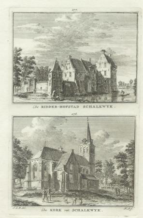 SCHALKWIJK Twee gezichten op een blad - H Spilman - ca. 1750