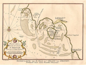 MAURITANIË Arguin-Baai en het eiland Arguin - J van der Schley / JN Bellin - ca. 1757
