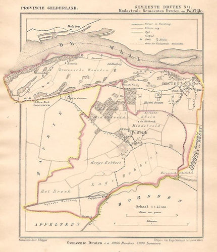 DRUTEN en PUIFLIJK - J Kuijper / H Suringar - ca. 1867