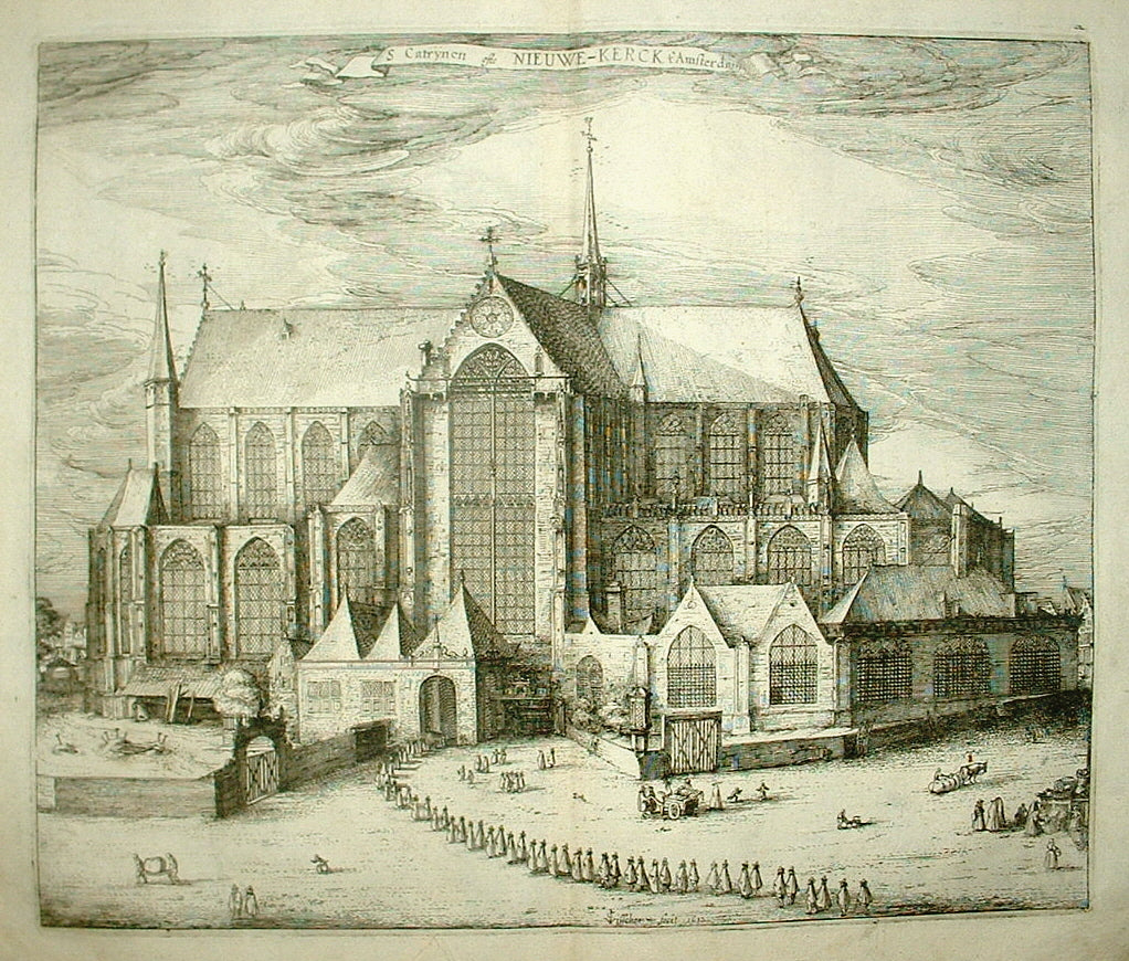 AMSTERDAM Nieuwe Kerk - WJ Blaeu / L Guicciardini - 1613
