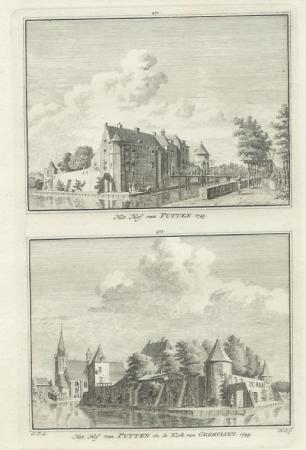 GEERVLIET Hof van Putten en kerk - Spilman - ca. 1750
