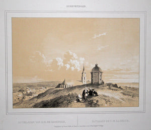 SCHEVENINGEN Duinpanorama, op de voorgrond paviljoen Koningin - F Buffa en zn / V van Gogh jr - ca. 1855