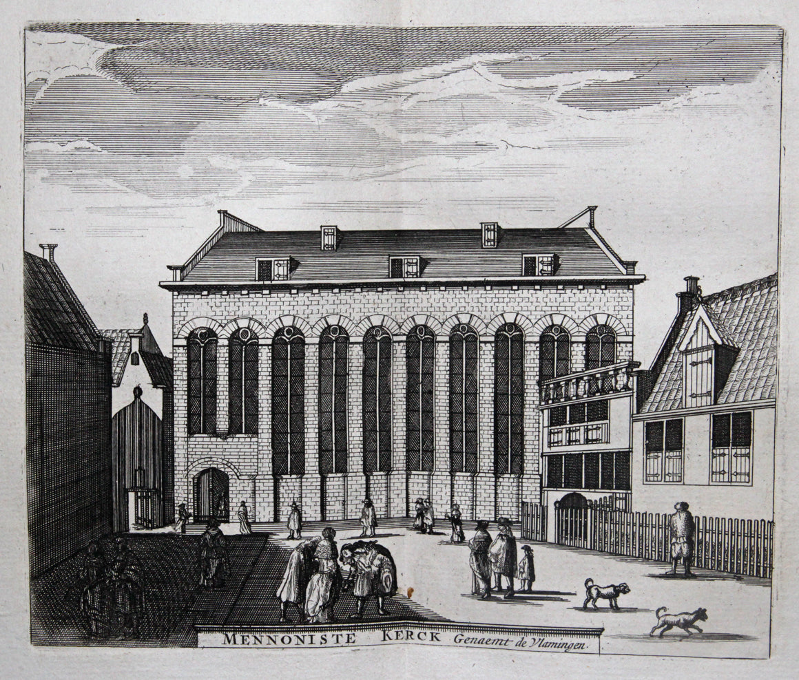 AMSTERDAM Doopsgezinde Kerk 'Bij het Lam', Herengracht 431 en Singel 452 - C Brouwer / JB Elwe - 1781