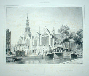 AMSTERDAM Oude Kerk - F Buffa & Zn - ca. 1845